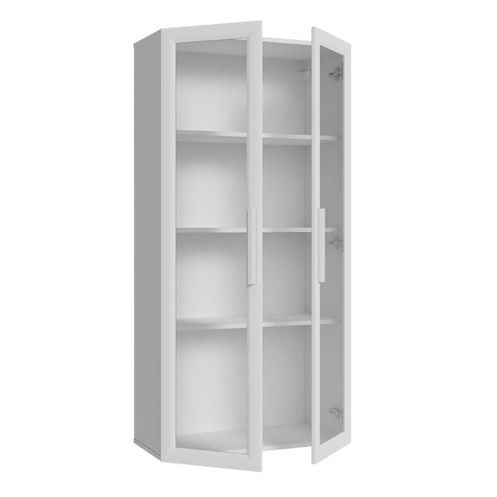 Módulo Cristaleira 70 cm 2 Portas de Vidro Branco Madesa - Image 3