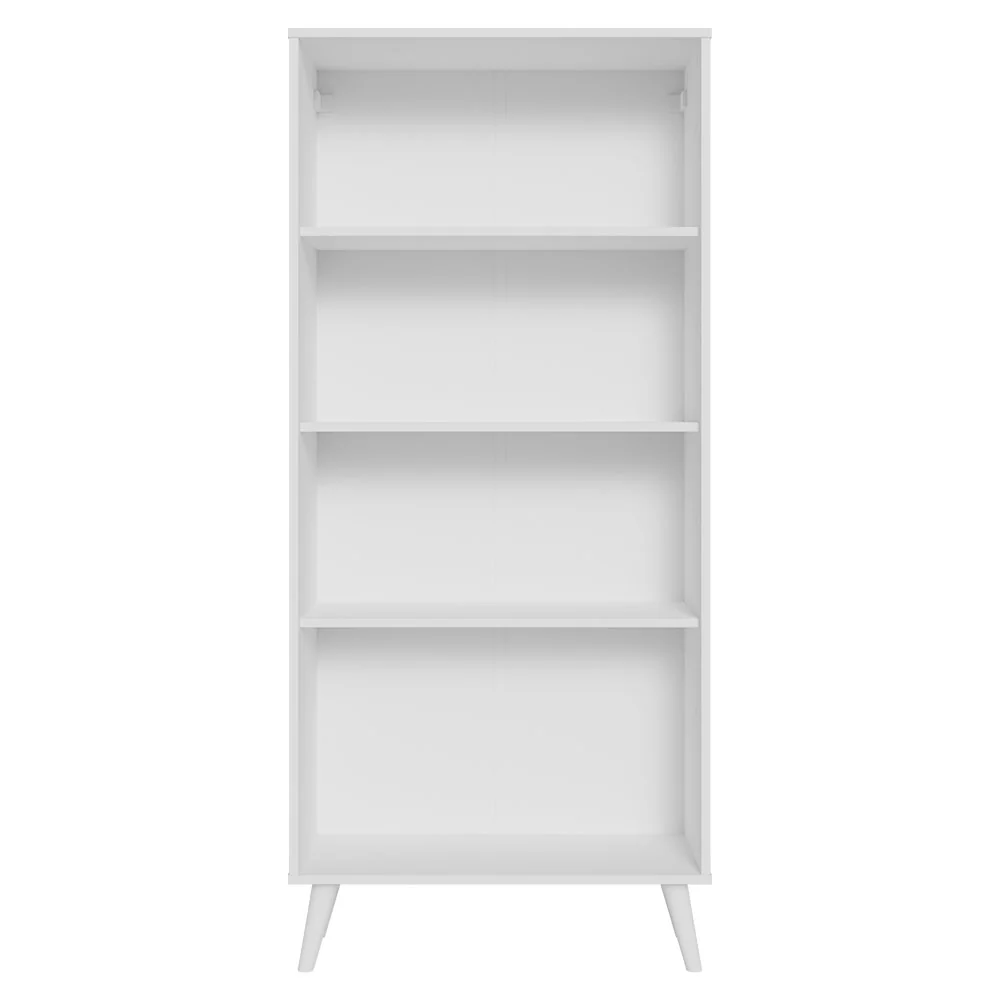 Cristaleira 70 cm 2 Portas de Vidro com Pés Cônicos Branco Madesa - Image 9