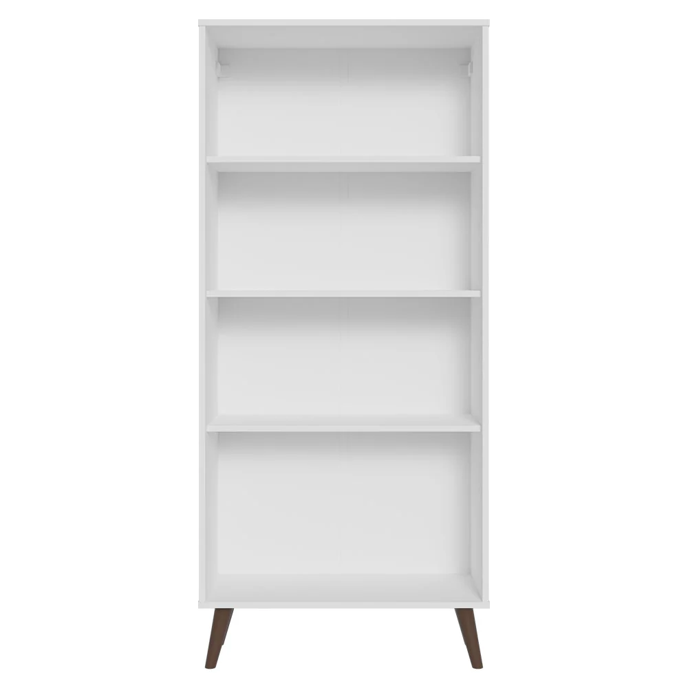 Cristaleira 70 cm 2 Portas de Vidro com Pés Cônicos Branco/Marrom Madesa - Image 9