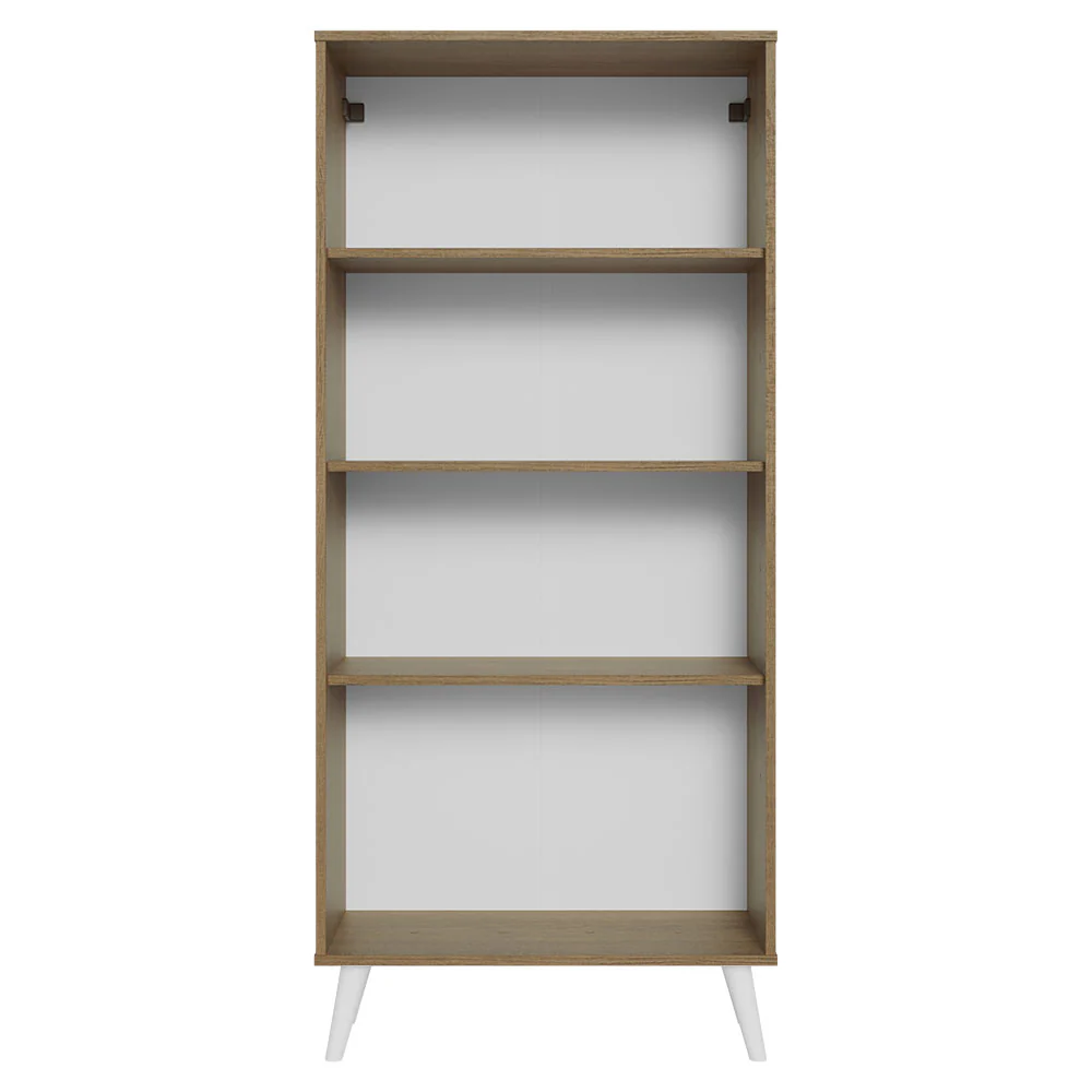 Cristaleira 70 cm 2 Portas de Vidro com Pés Cônicos Rustic/Branco Madesa - Image 9