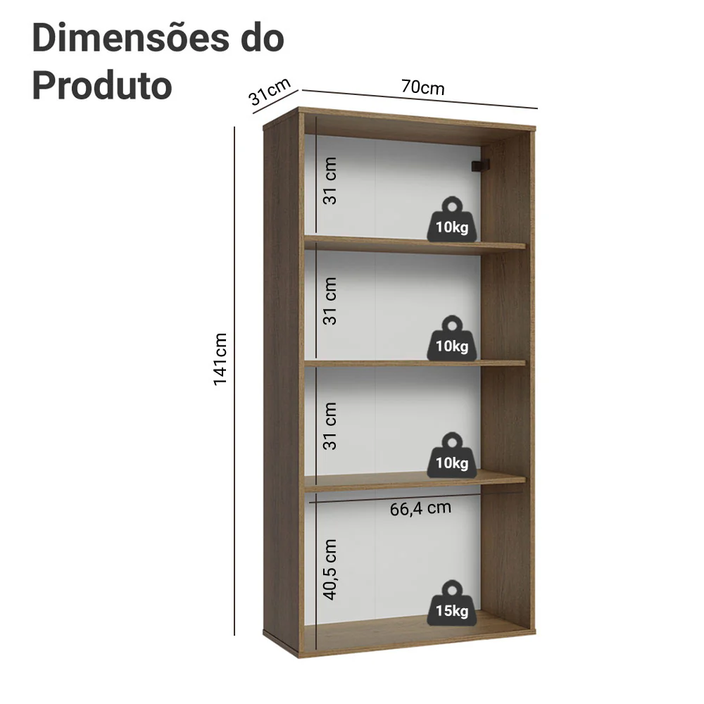 Módulo Cristaleira 70 cm 2 Portas de Vidro Rustic Madesa - Image 2