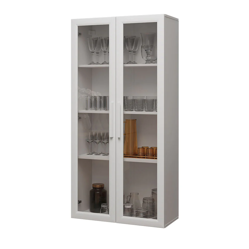 Cristaleira Suspensa 70 cm 2 Portas de Vidro Branco Madesa - Image 2