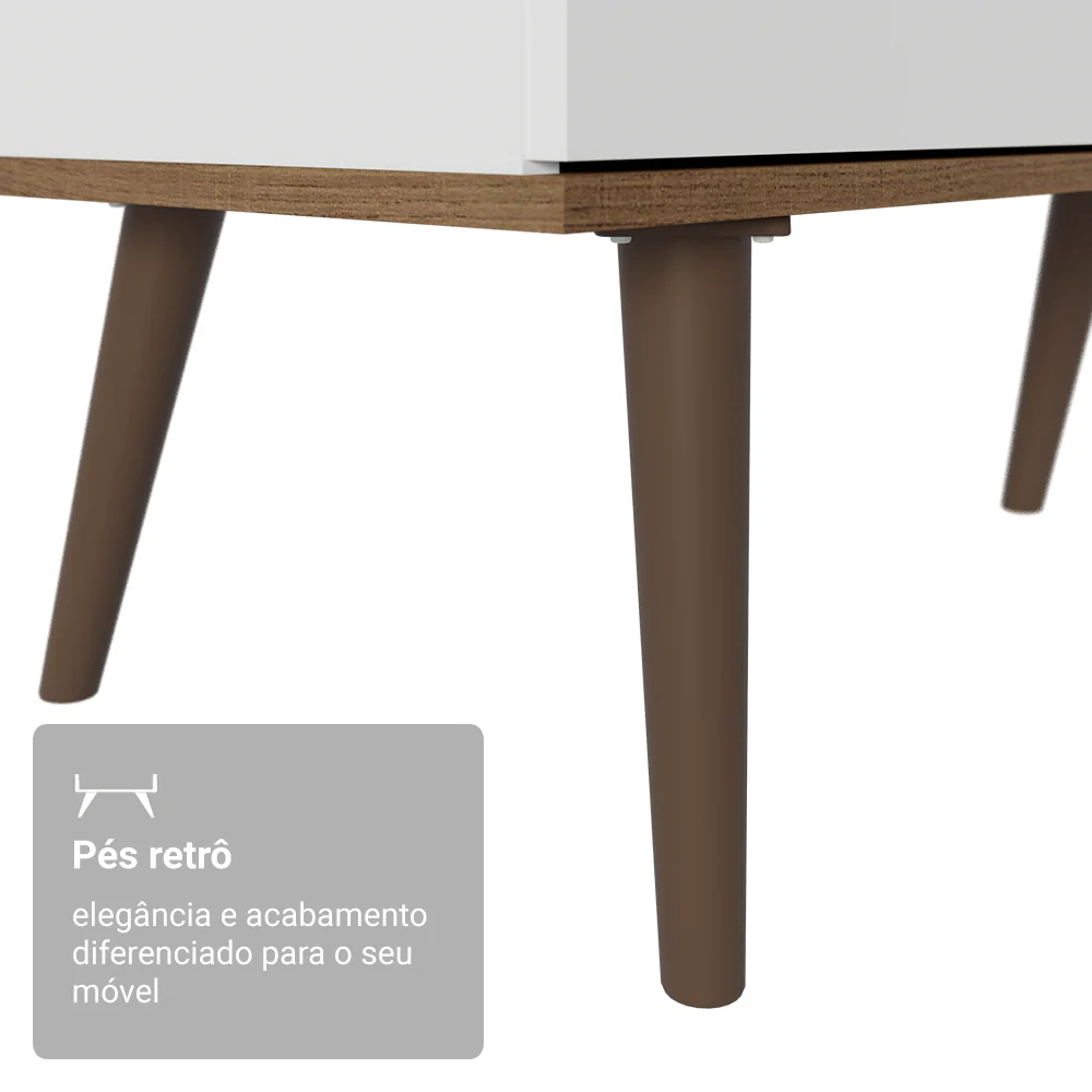 Escrivaninha Em L Mesa Para Computador Gamer 3 Gavetas Branco/Rustic Lisboa Madesa - Image 8