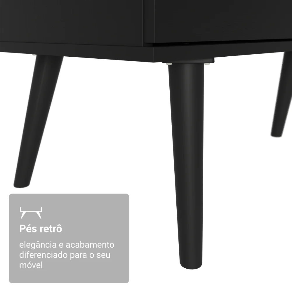 Escrivaninha Em L Mesa Para Computador Gamer 3 Gavetas Preto Lisboa Madesa - Image 8