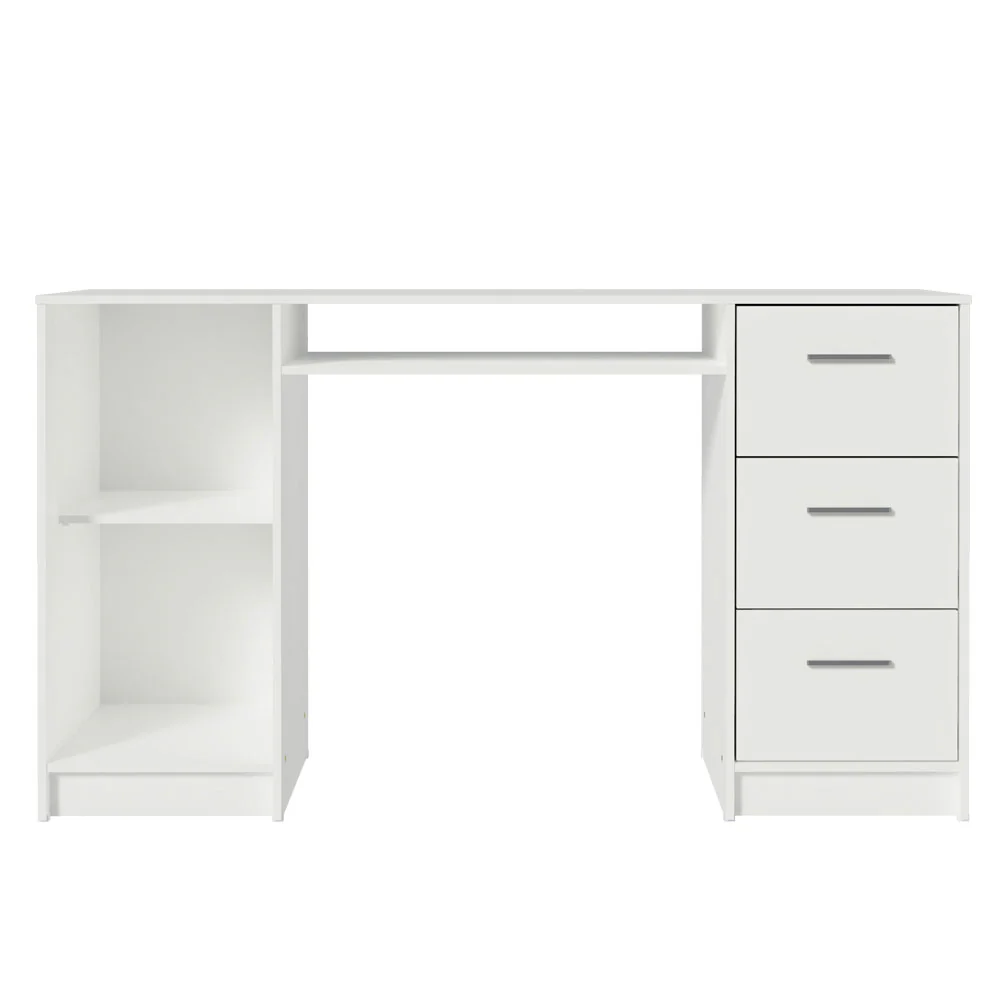 Escrivaninha 3 Gavetas 1 Porta Branco Alaska Madesa - Image 10