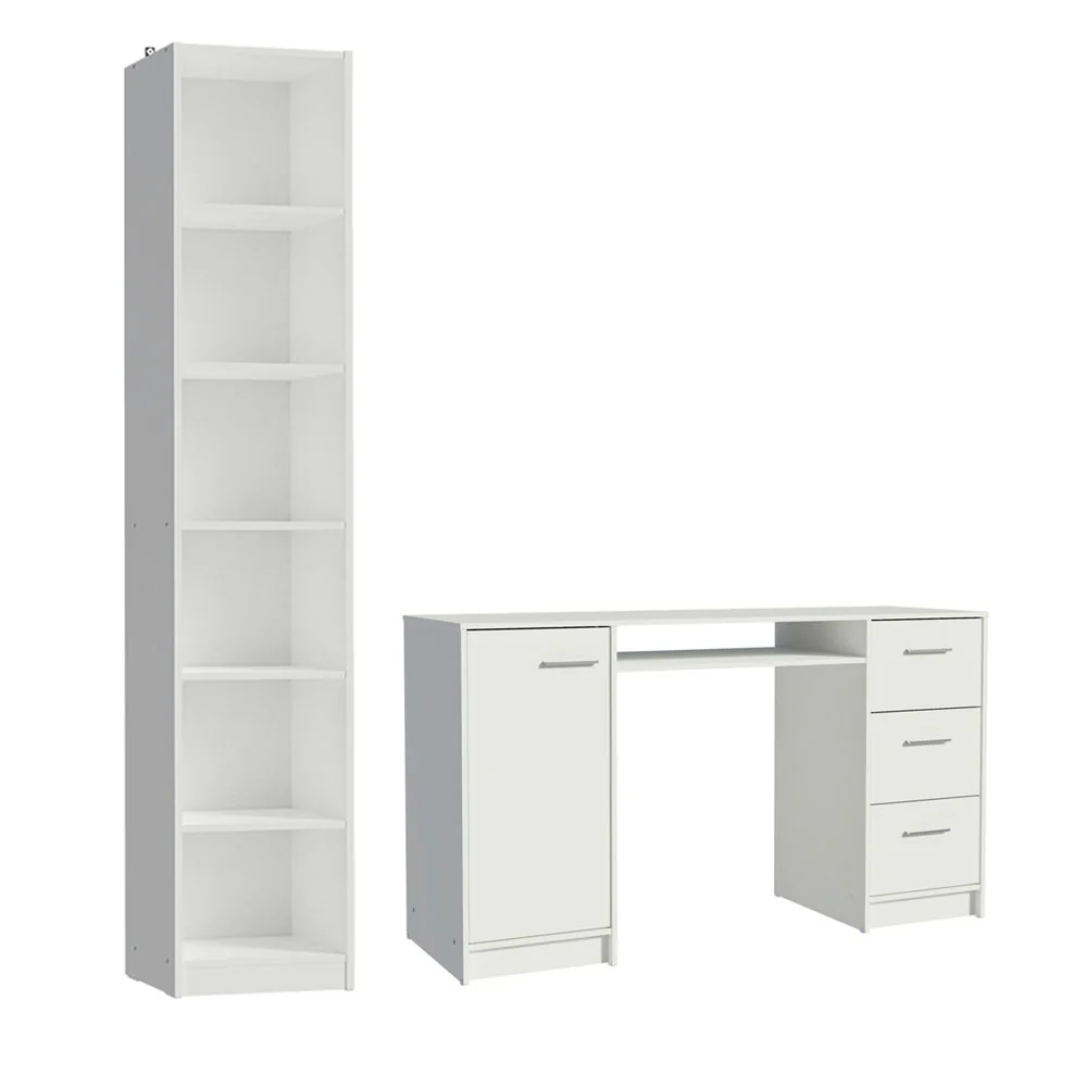 Escrivaninha Madesa Alaska + Estante Livreiro 6906 Branco - Image 10