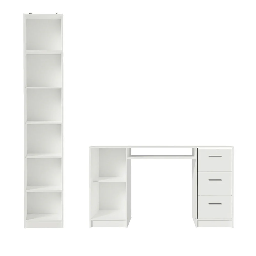 Escrivaninha Madesa Alaska + Estante Livreiro 6906 Branco - Image 11