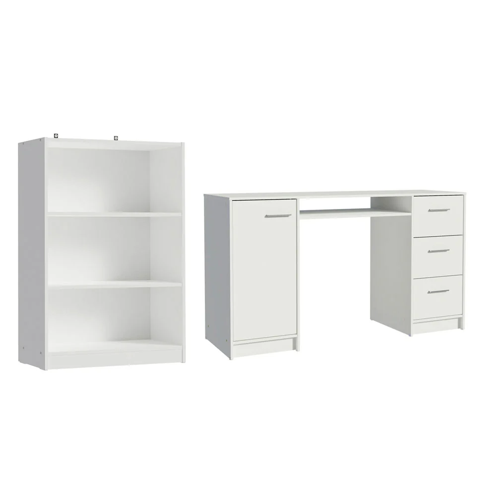 Escrivaninha Madesa Alaska + Estante Livreiro 6907 Branco - Image 10