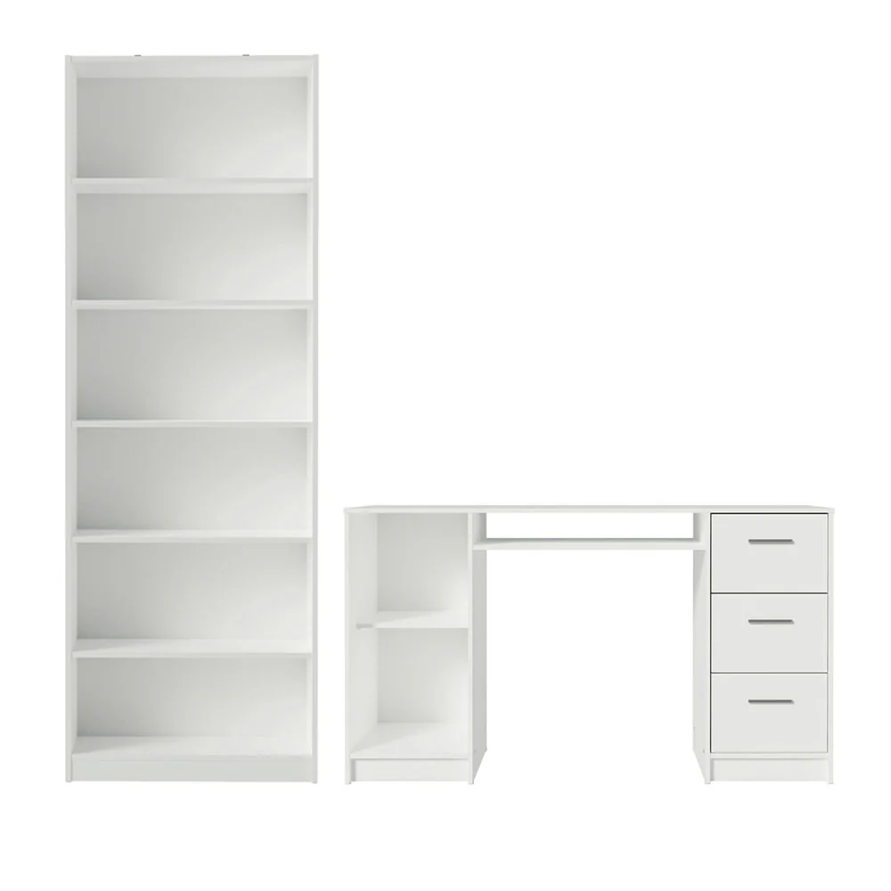 Escrivaninha Madesa Alaska + Estante Livreiro 6908 Branco - Image 11