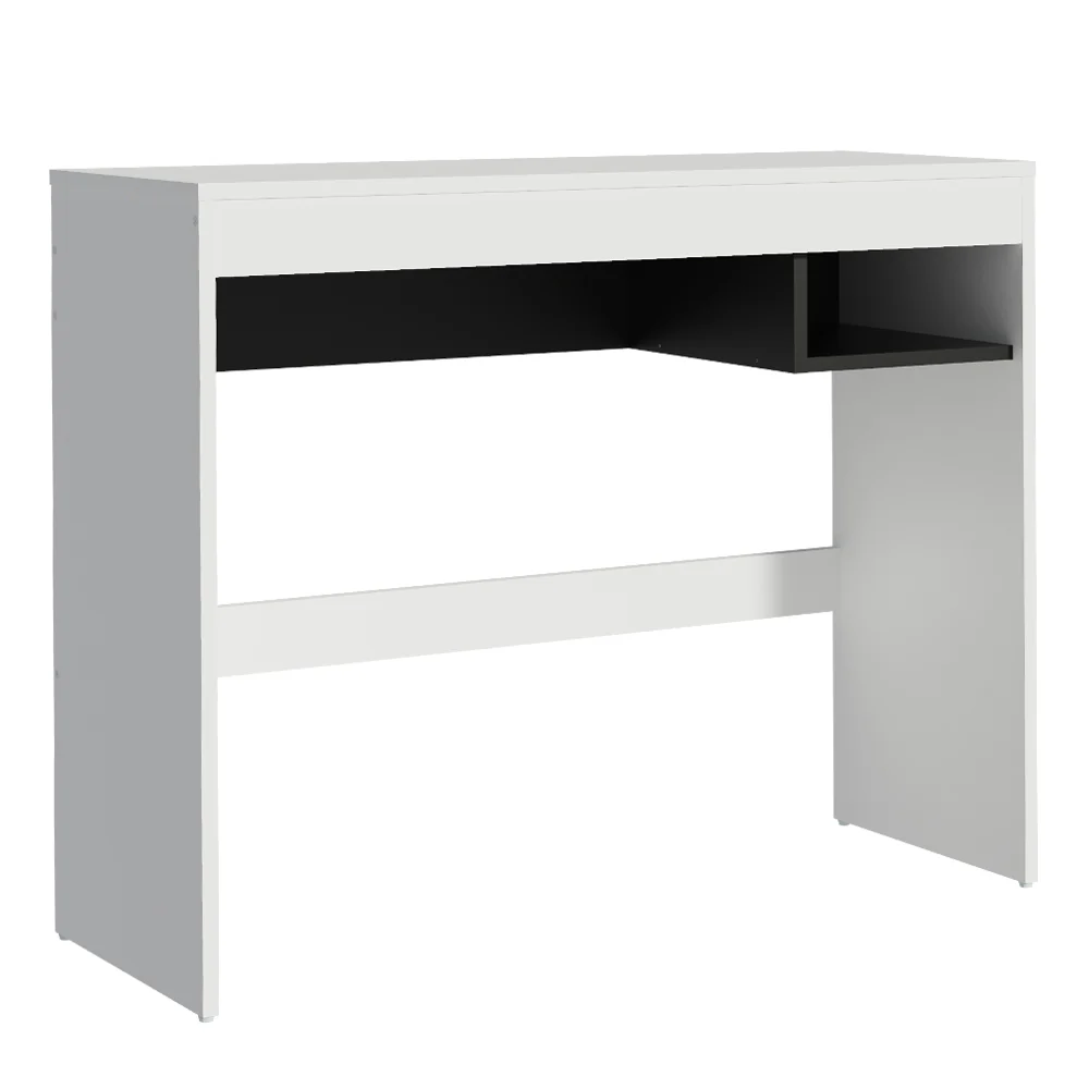 Escrivaninha Madesa Rubi com Tampo de Madeira e 1 Nicho Branco/Preto - Image 10