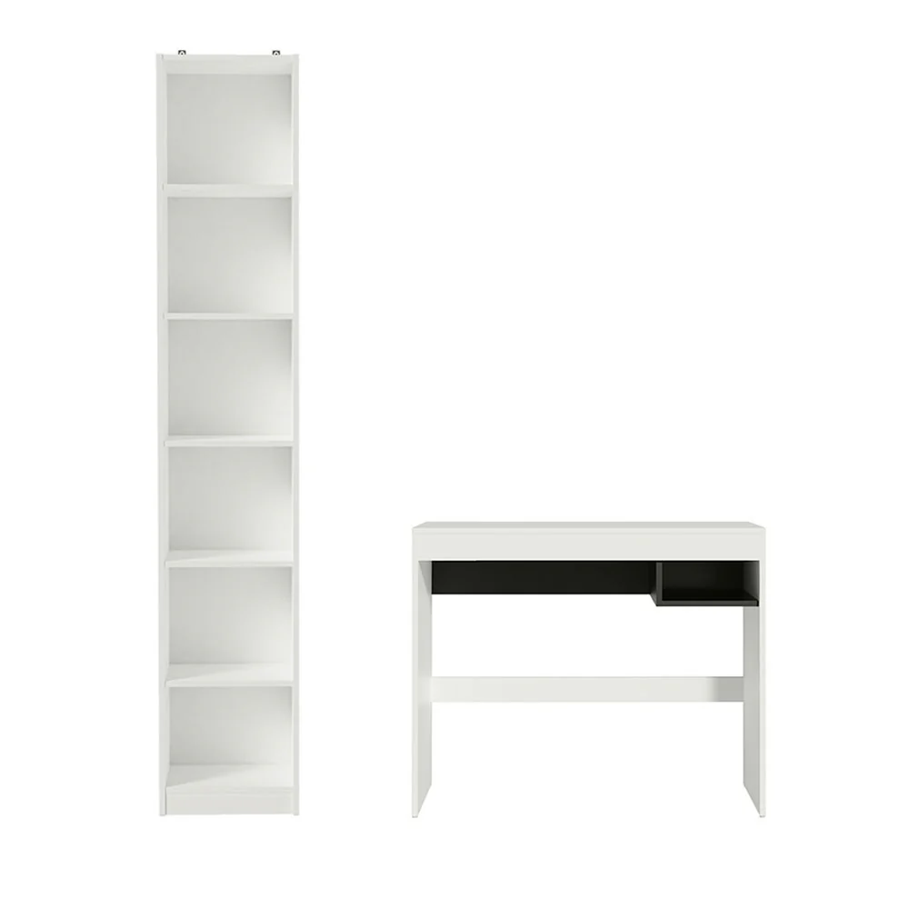 Escrivaninha Madesa Rubi + Estante Livreiro 6906 Branco - Image 12