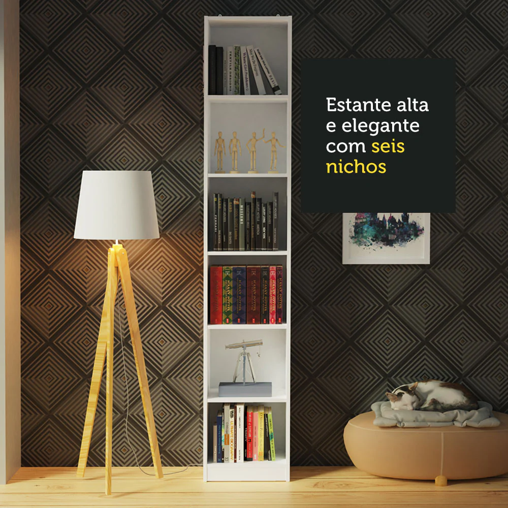 Escrivaninha Madesa Rubi + Estante Livreiro 6906 Branco - Image 7