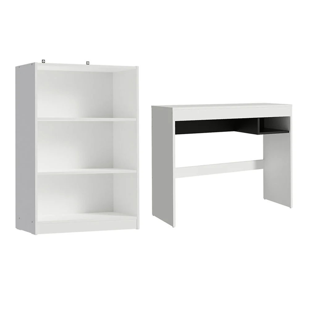 Escrivaninha Madesa Rubi + Estante Livreiro 6907 Branco - Image 11