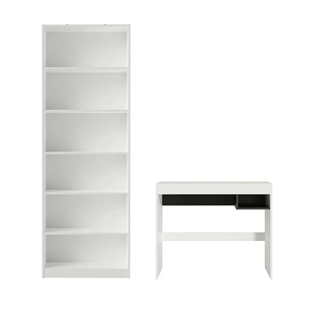 Escrivaninha Madesa Rubi + Estante Livreiro 6908 Branco - Image 12