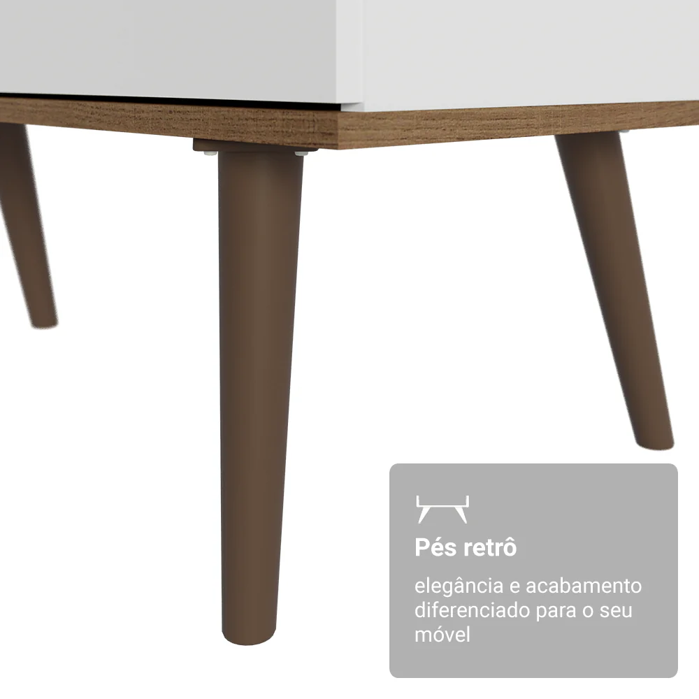 Escrivaninha Mesa de Escritório de Canto 3 Gavetas Branco/Rustic Lisboa Madesa - Image 8