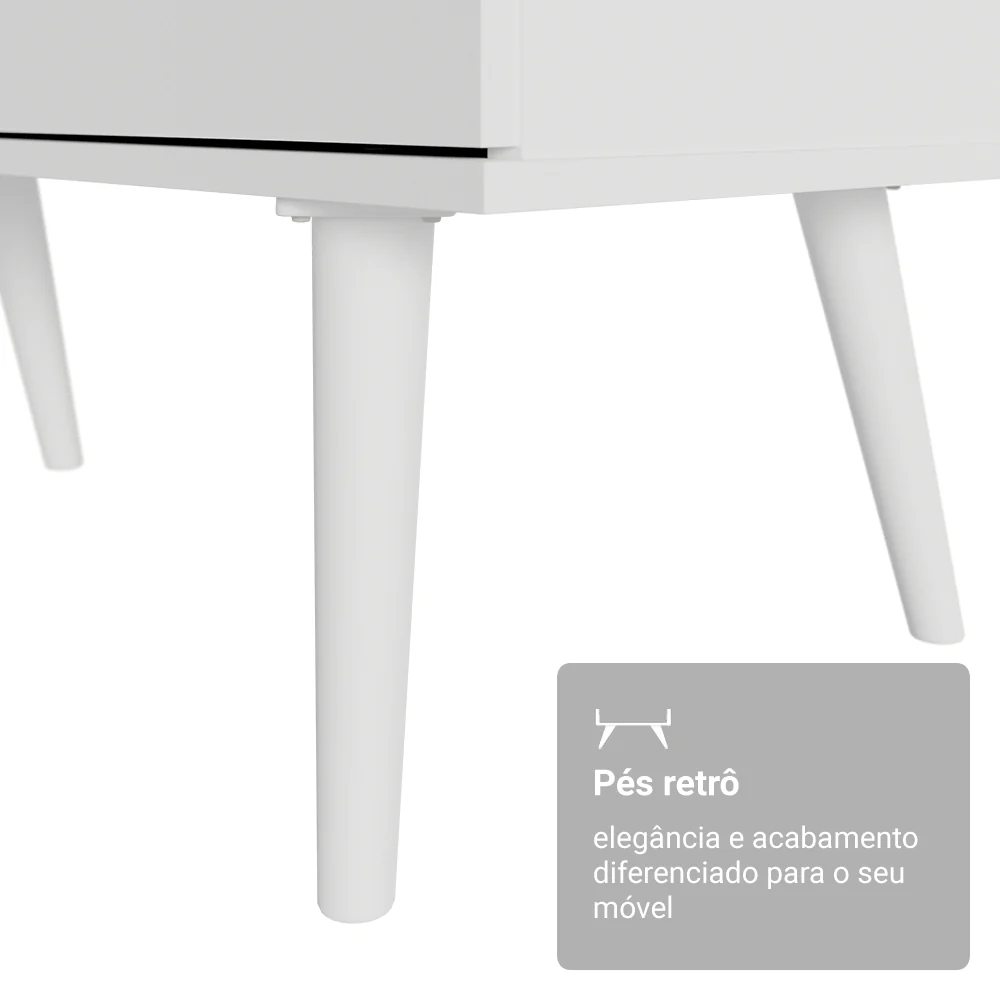 Escrivaninha Penteadeira de Canto 3 Gavetas Branco Madesa - Image 9