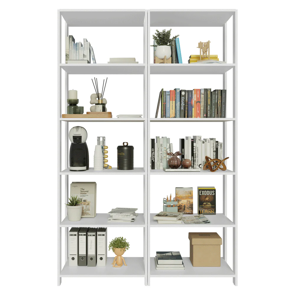 Estante Armário Multiuso para Escritório 118cm 10 Prateleiras Branco Madesa - Image 6