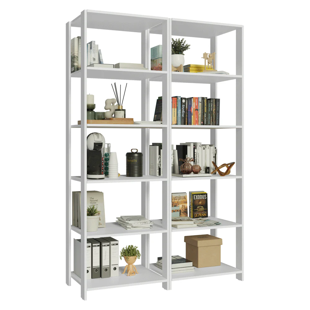Estante Armário Multiuso para Escritório 118cm 10 Prateleiras Branco Madesa - Image 8