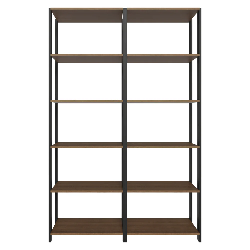 Estante Armário Multiuso para Escritório 118cm 10 Prateleiras Rustic/Preto Madesa - Image 7