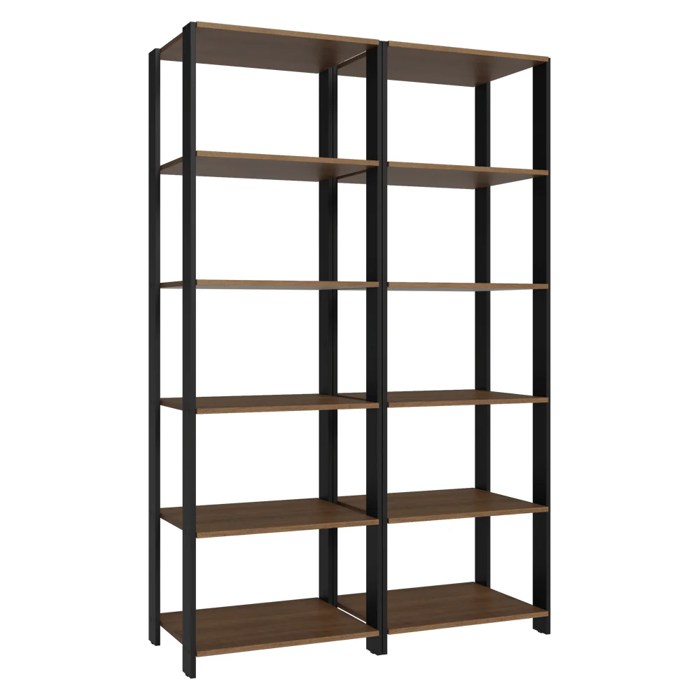 Estante Armário Multiuso para Escritório 118cm 10 Prateleiras Rustic/Preto Madesa - Image 9