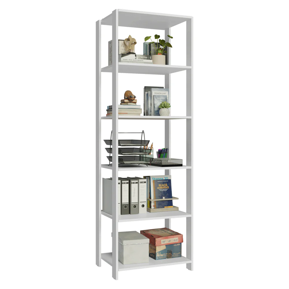 Estante Armário Multiuso para Escritório 59cm 5 Prateleiras Branco Madesa - Image 8