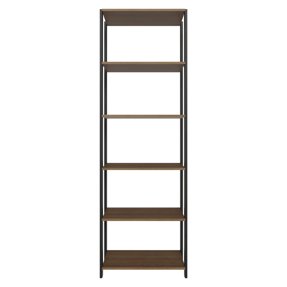 Estante Armário Multiuso para Escritório 59cm 5 Prateleiras Rustic/Preto Madesa - Image 7