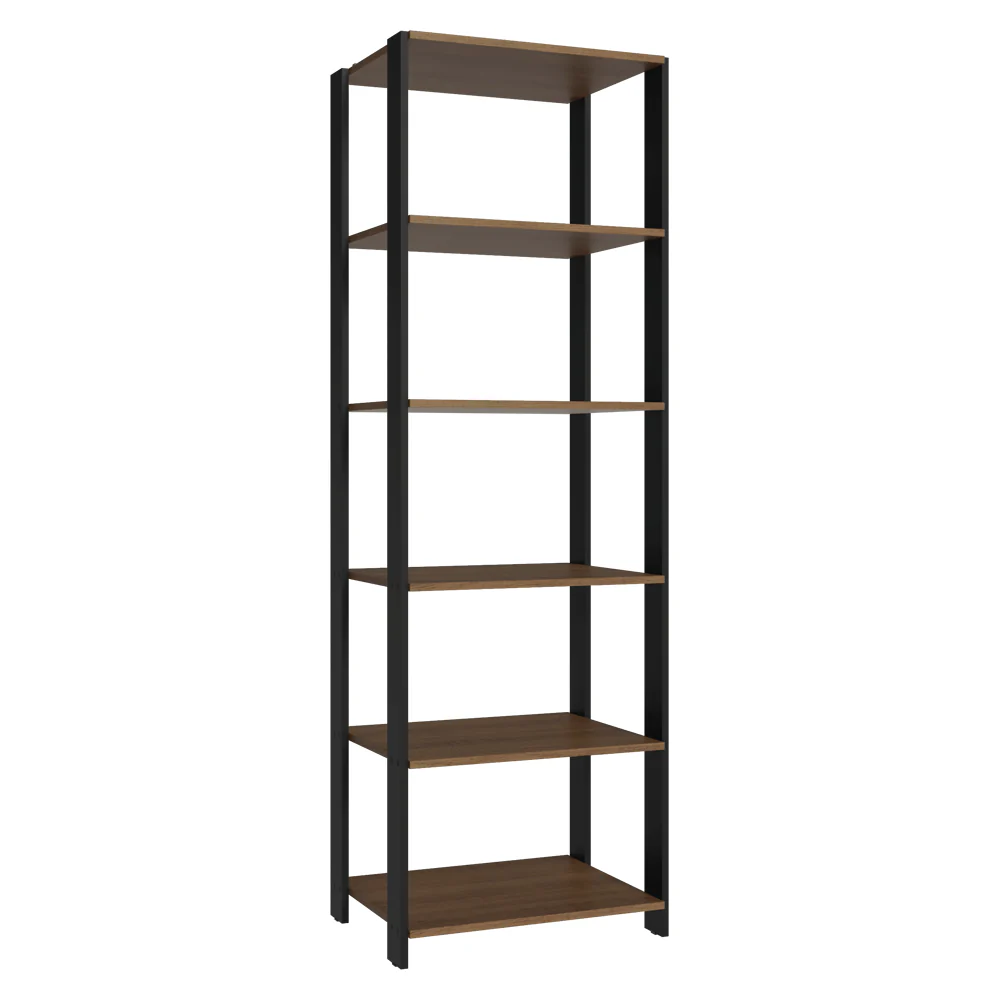 Estante Armário Multiuso para Escritório 59cm 5 Prateleiras Rustic/Preto Madesa - Image 9