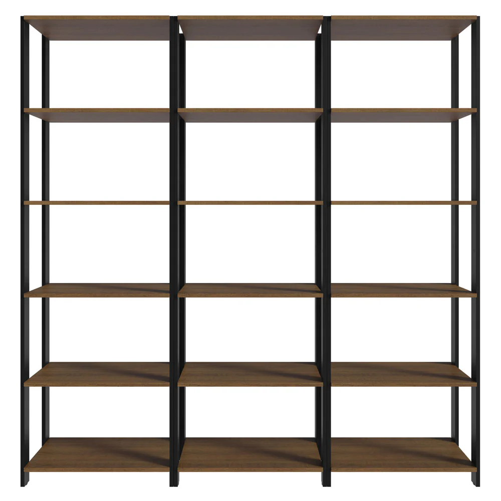 Estante Armário Multiuso para Livros 177cm Rustic/Preto Madesa - Image 8