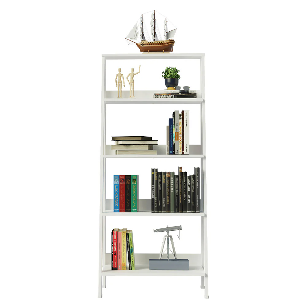 Estante Escada para Livros com 4 Prateleiras Madesa Branco - Image 4