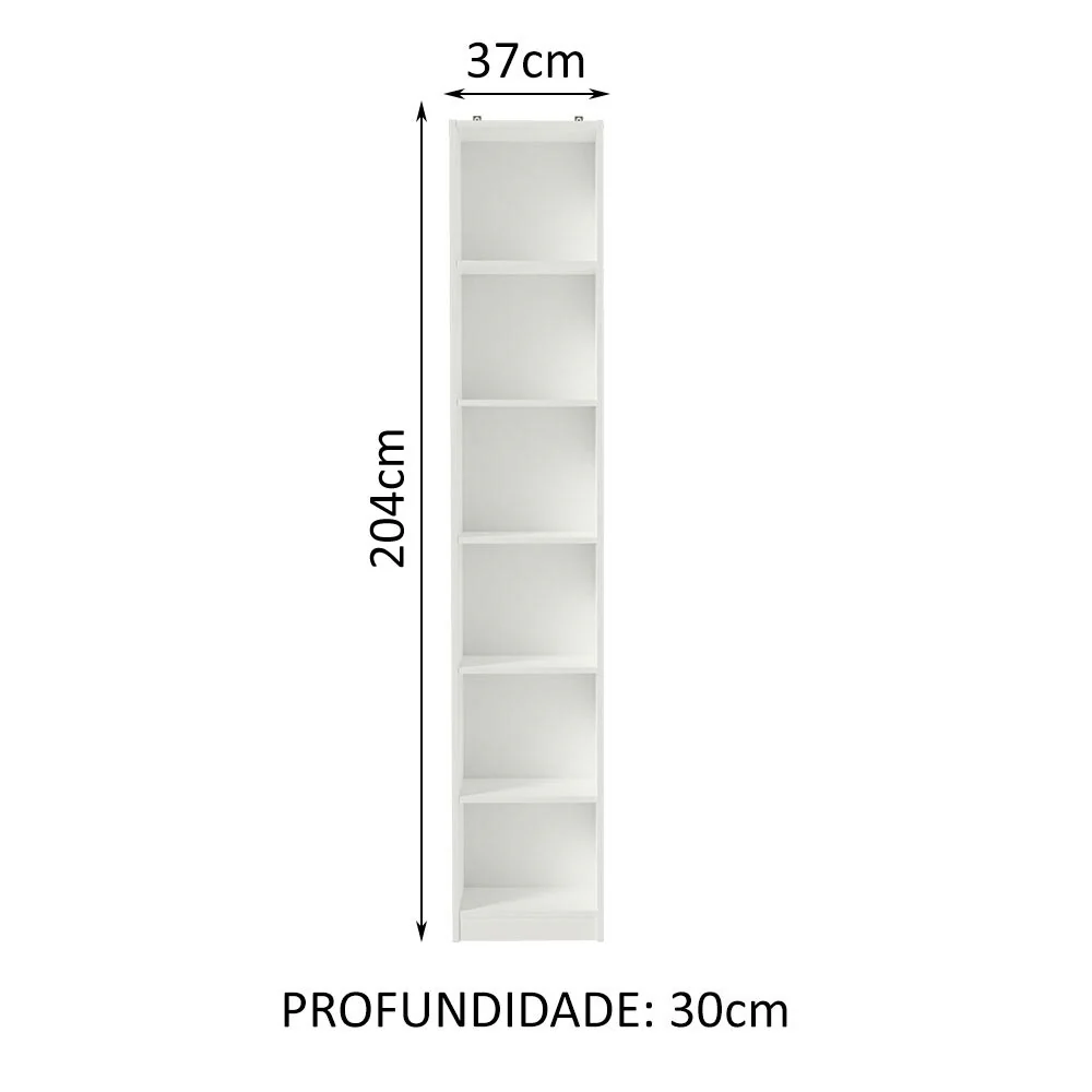 Estante Livreiro Madesa 6906 com 6 Nichos Branco - Image 3