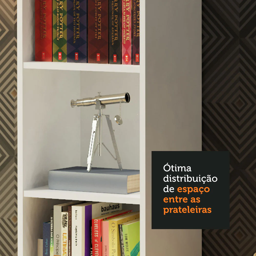 Estante Livreiro Madesa 6906 com 6 Nichos Branco - Image 5