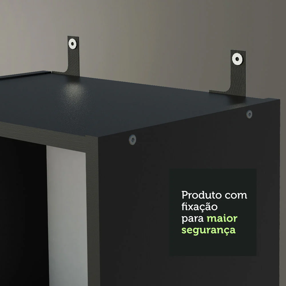 Estante Livreiro Madesa 6906 com 6 Nichos Preto - Image 7
