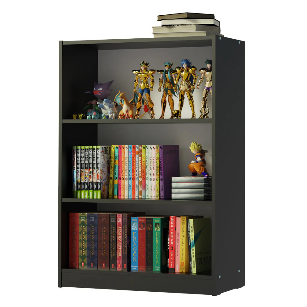 Estante Livreiro Madesa 6907 com 3 Nichos Preto - Image 2