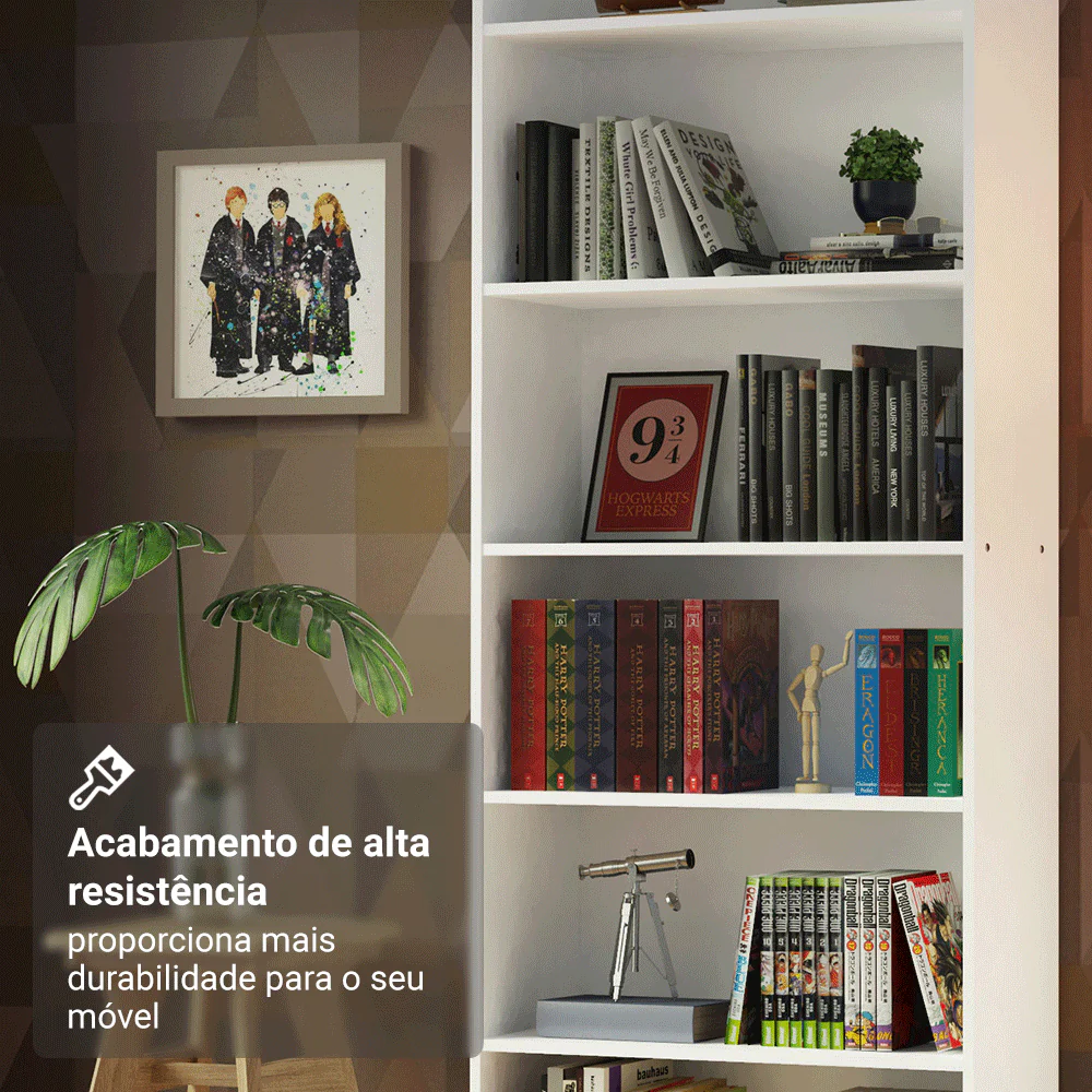 Estante Livreiro com 6 Nichos Branco 6908 Madesa - Image 8
