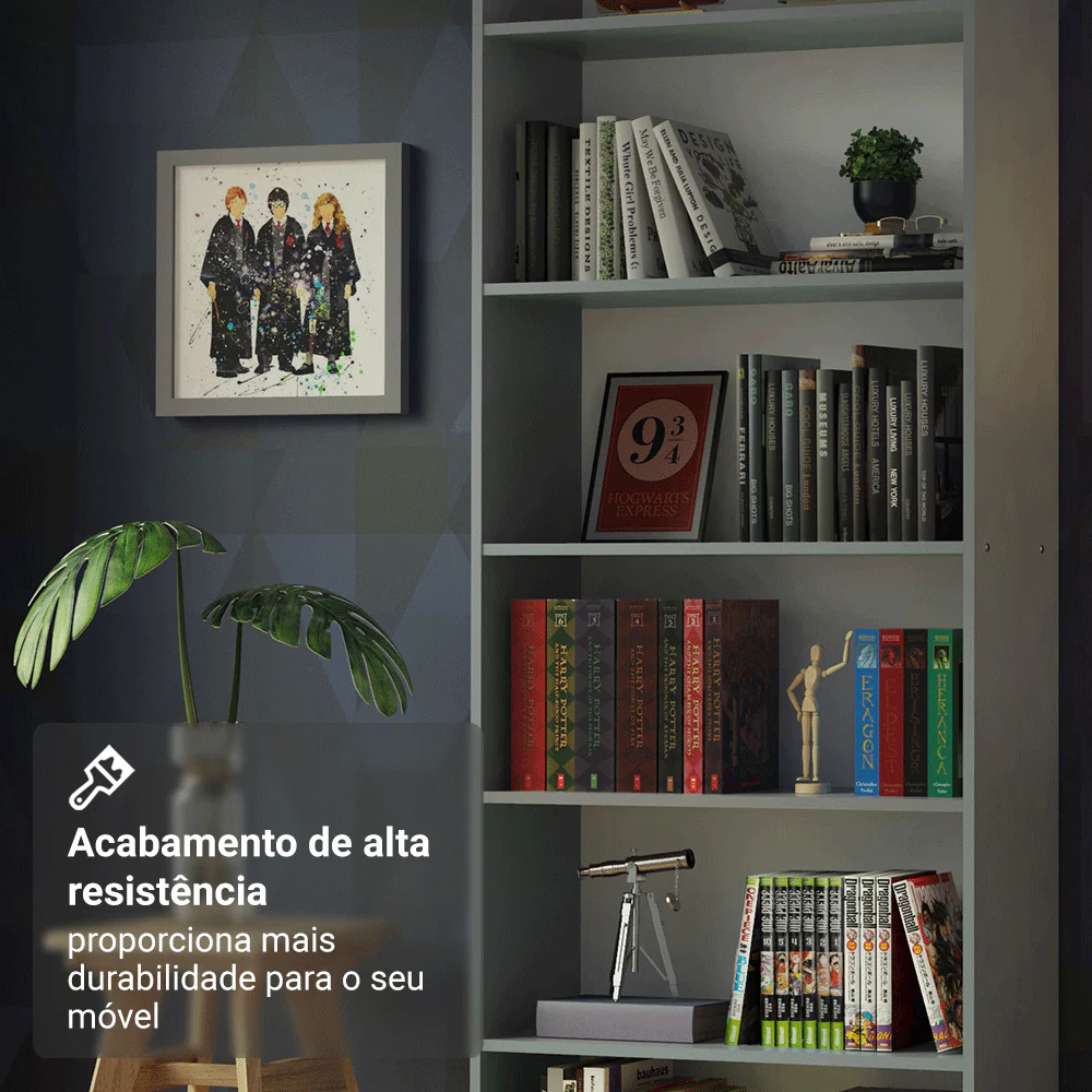 Estante Livreiro Madesa 6908 com 6 Nichos Cinza - Image 6