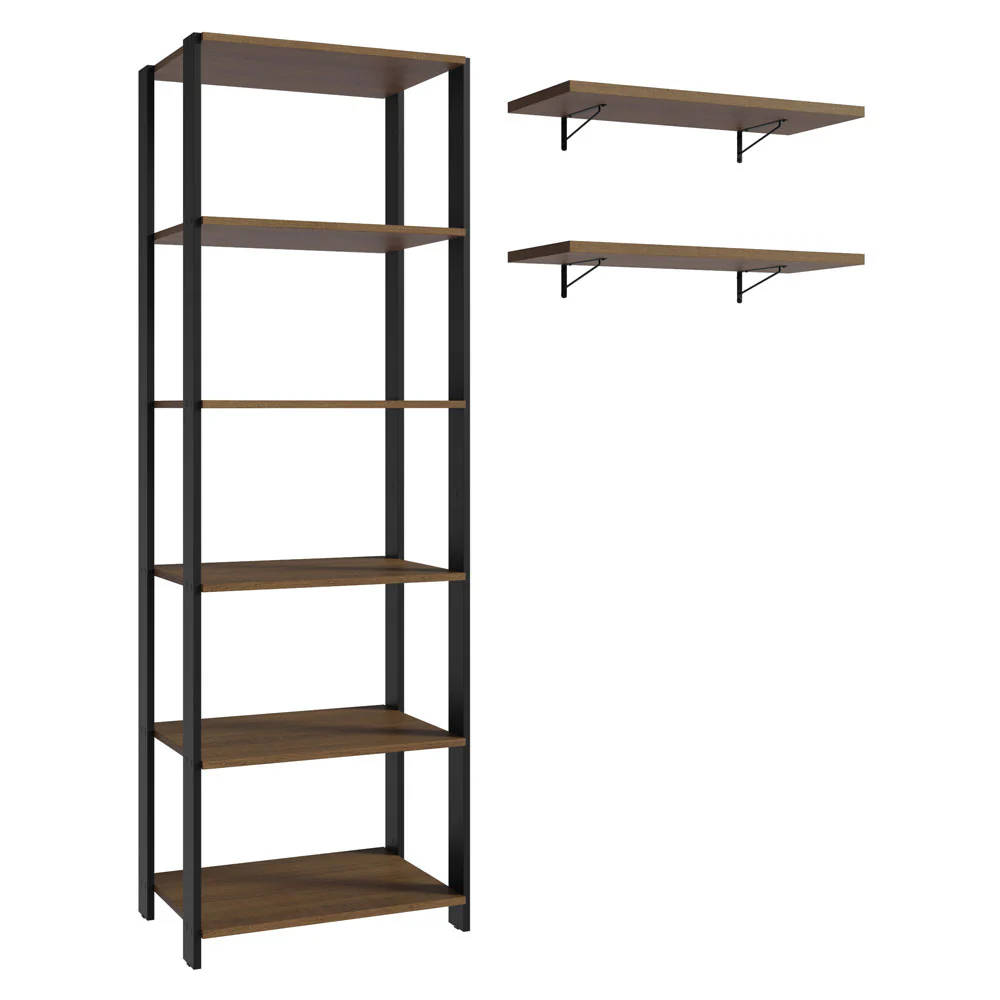 Estante Multiuso + Prateleiras para Lavanderia 139cm Rustic/Preto Madesa - Image 5