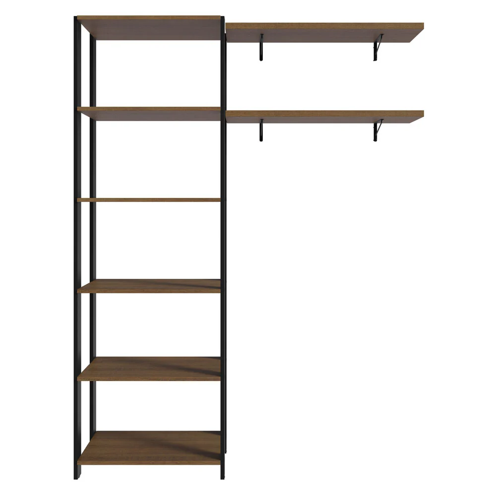 Estante Multiuso + Prateleiras para Lavanderia 139cm Rustic/Preto Madesa - Image 8