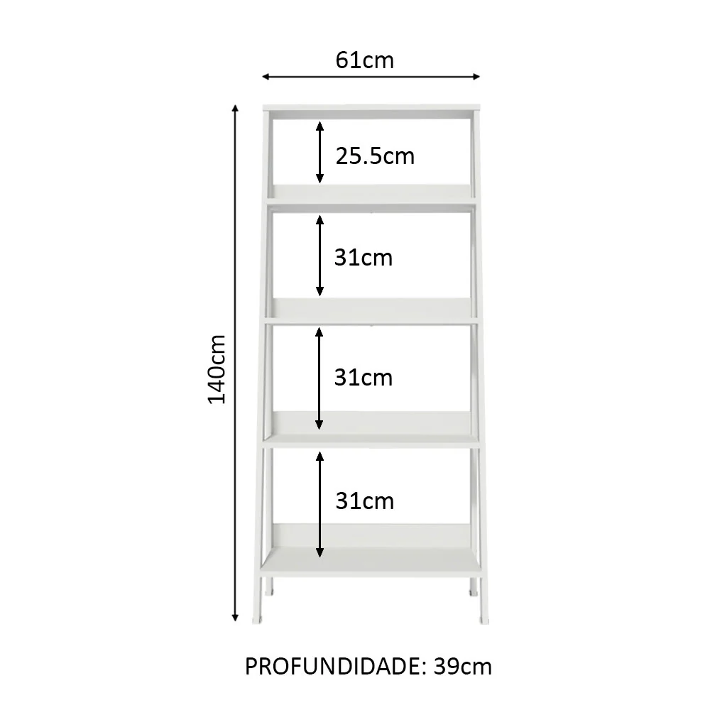Estante Organizadora Multiuso para Banheiro com 4 Prateleiras Madesa Branco - Image 3