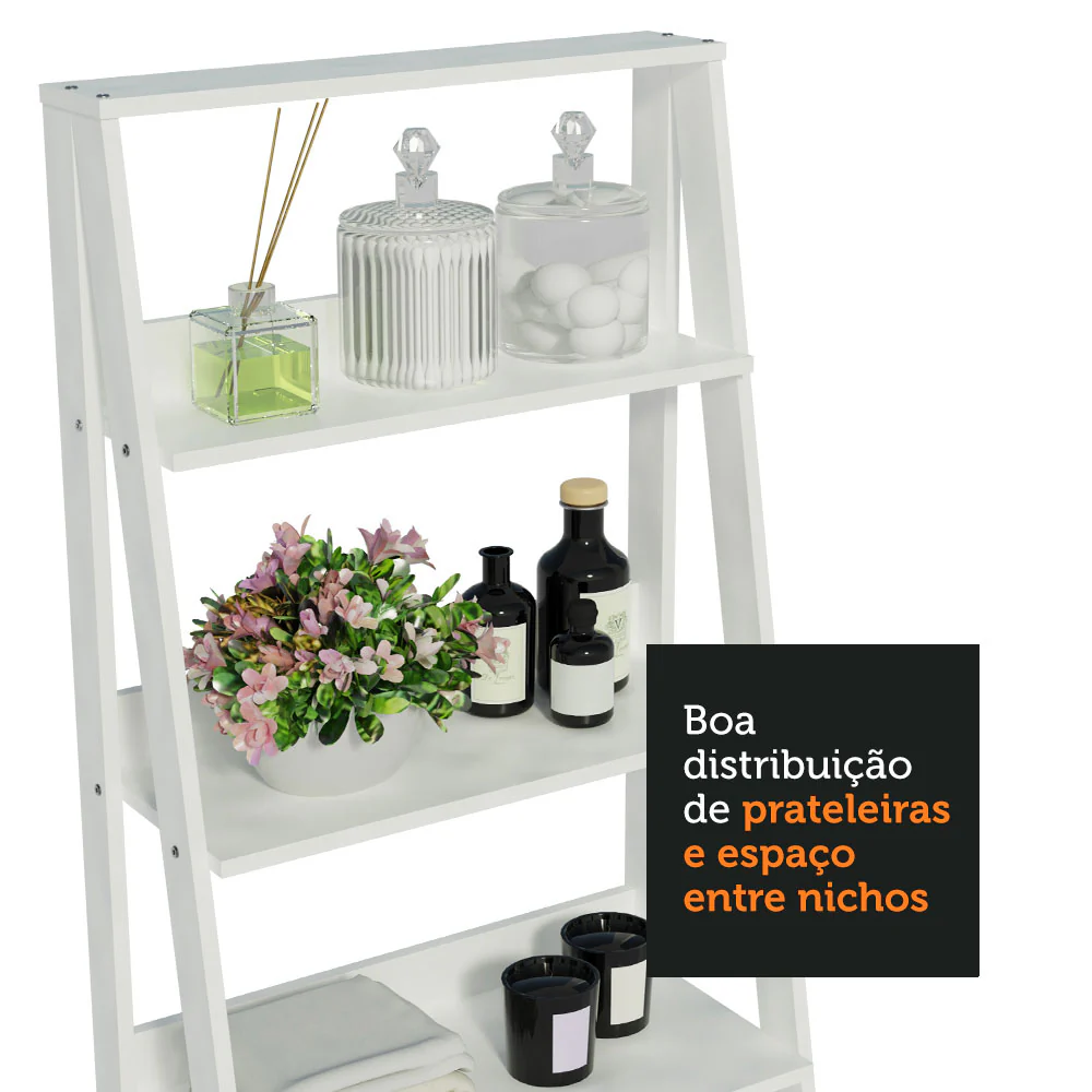 Estante Organizadora Multiuso para Banheiro com 4 Prateleiras Madesa Branco - Image 6