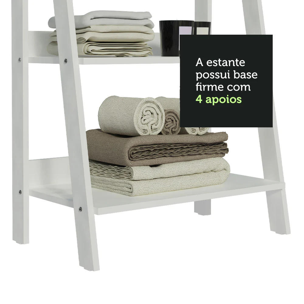 Estante Organizadora Multiuso para Banheiro com 4 Prateleiras Madesa Branco - Image 7