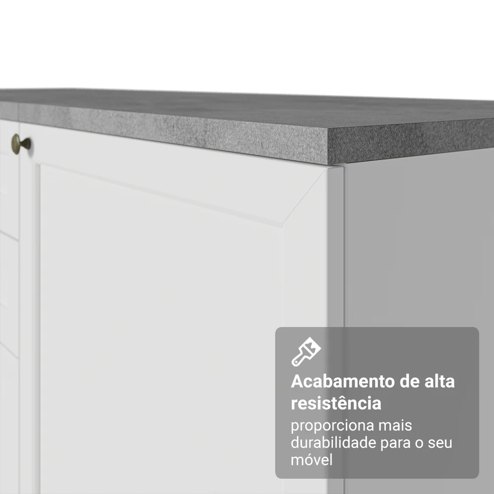 Estante Sala de Estar com Rack + Cristaleira 230cm Branco Vik Madesa 01 - Image 8