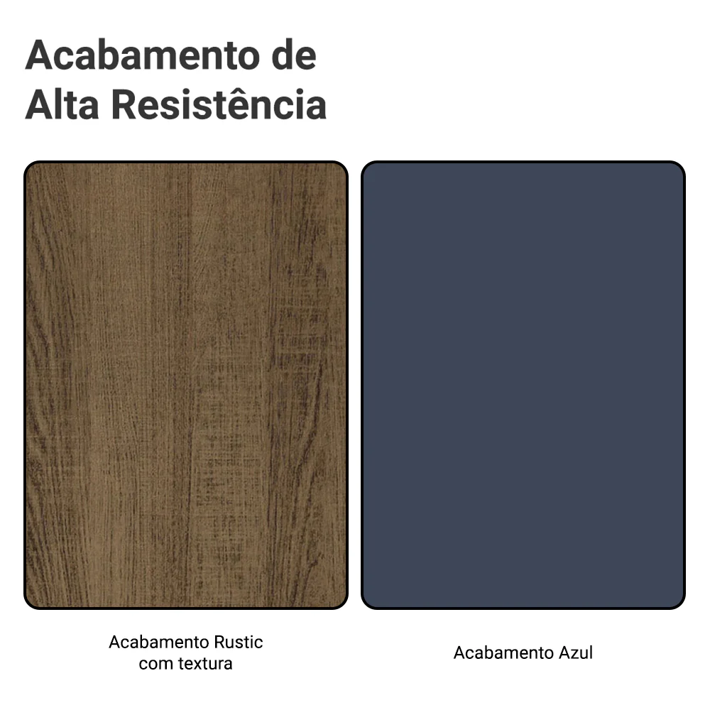 Estante Sala de Estar com Rack + Cristaleira 230cm Rustic/Azul Vik Madesa 01 - Image 10