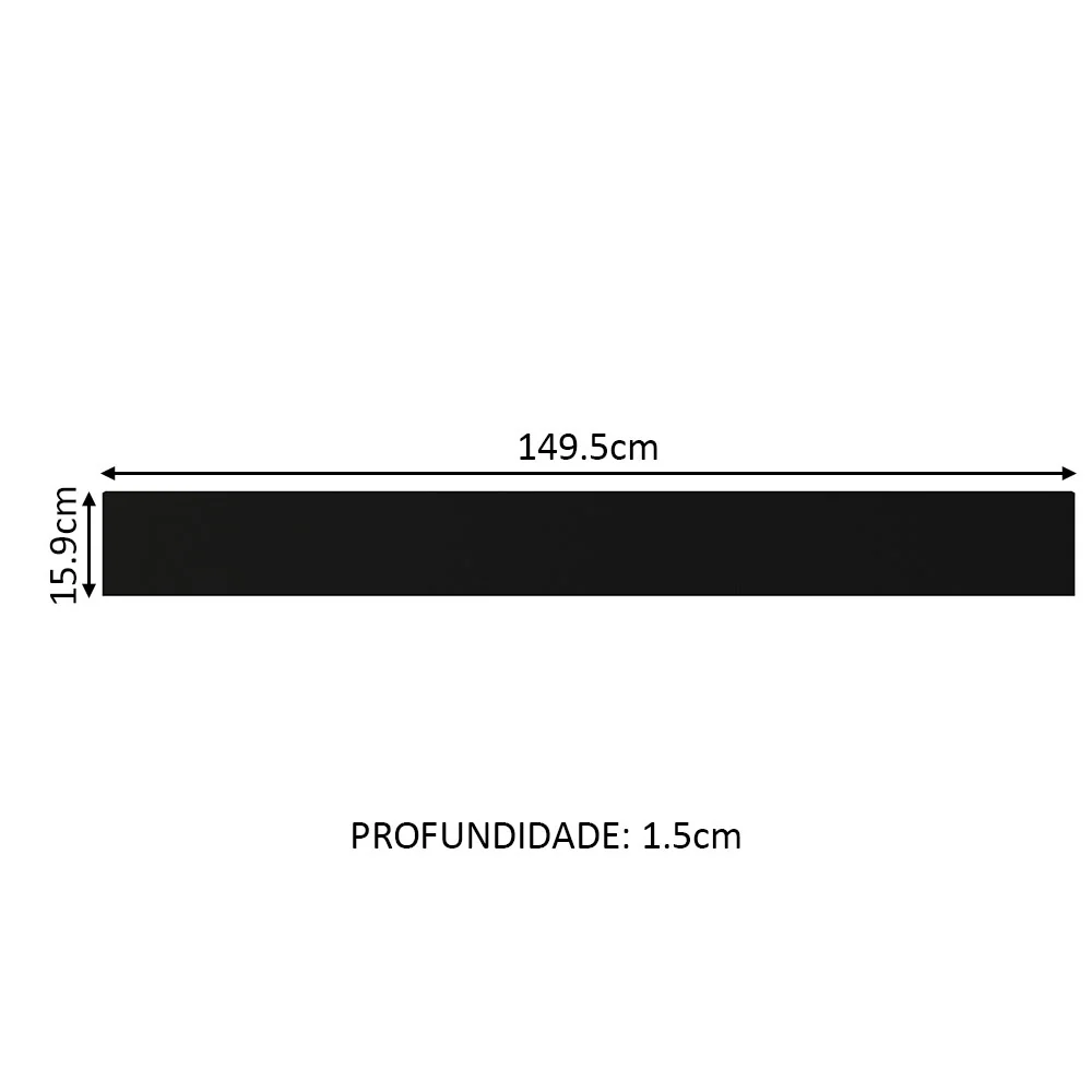 Frente Falsa para Balcão Madesa Glamy e Agata 150 cm Preto - Image 3