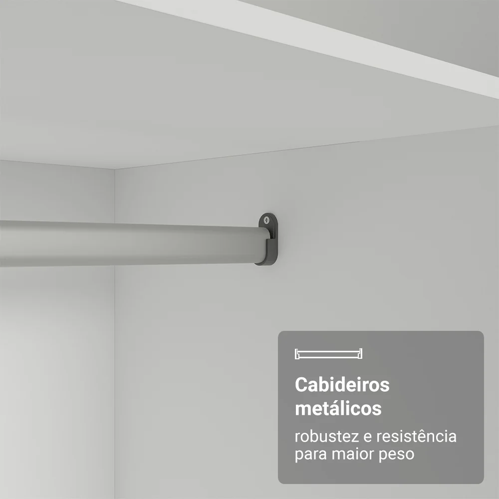 Guarda-Roupa Casal 100% MDF 3 Portas de Correr com Espelho Preto/Rustic Madesa Royale - Image 8