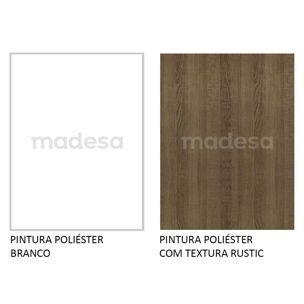 Guarda-Roupa Casal 100% MDF Madesa Royale 3 Portas de Correr com Espelhos com Pés Branco/Rustic - Image 12