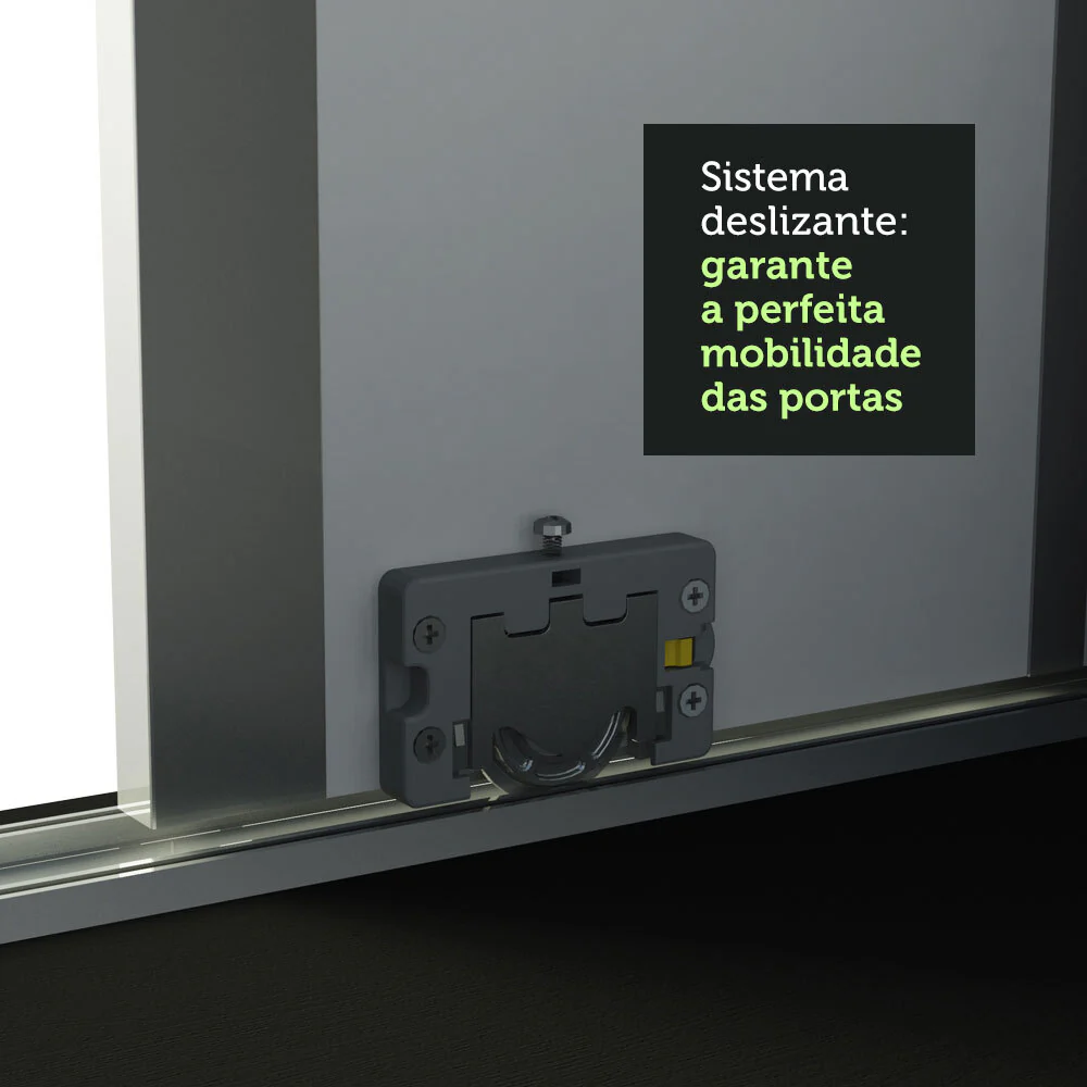 Guarda-Roupa Casal 100% MDF Madesa Royale 3 Portas de Correr com Espelhos Preto/Rustic - Image 6