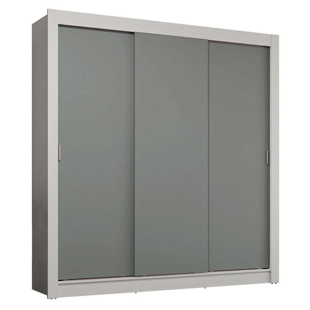 Guarda-Roupa Casal 3 Portas de Correr Branco/Cinza Sublime Plus Madesa - Image 2