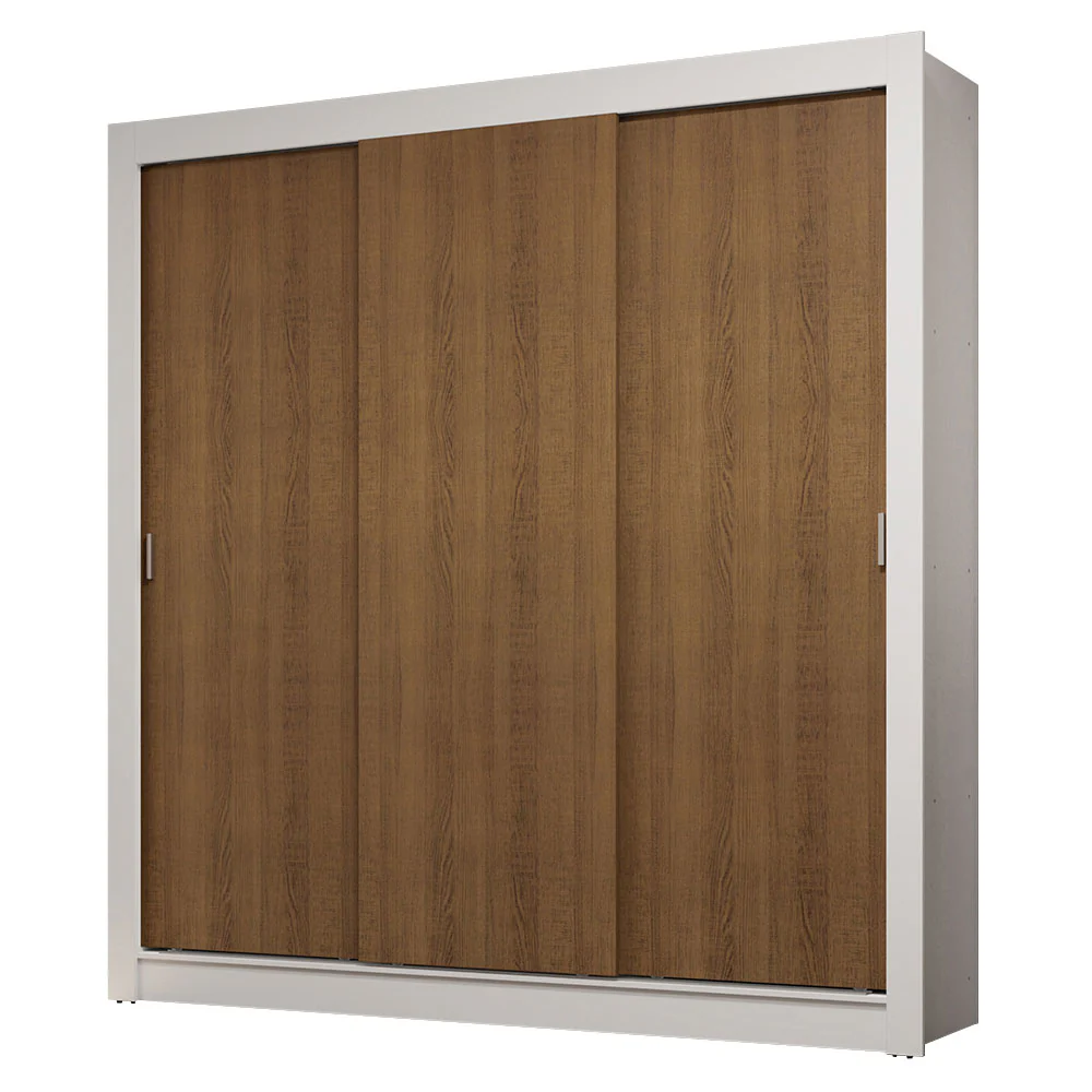 Guarda-Roupa Casal 3 Portas de Correr Branco/Rustic Sublime Madesa - Image 2
