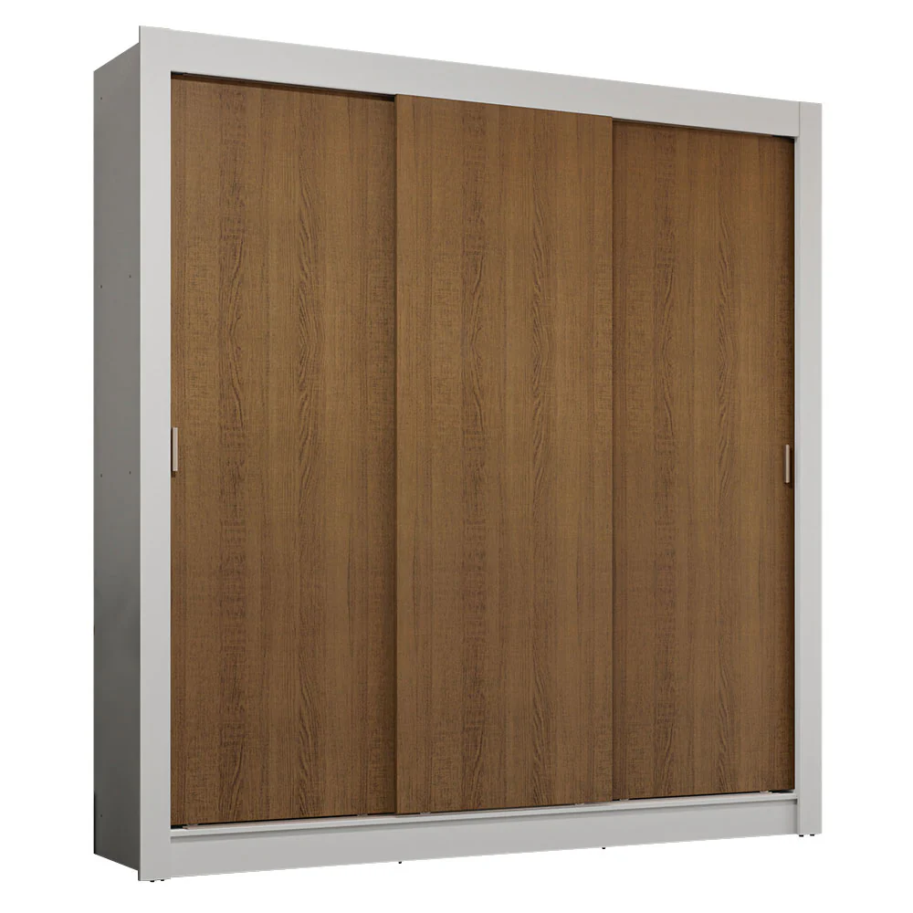 Guarda-Roupa Casal 3 Portas de Correr Branco/Rustic Sublime Plus Madesa - Image 2
