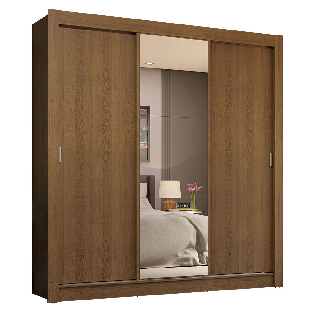 Guarda-Roupa Casal 3 Portas de Correr com Espelho 4 Gavetas Rustic Sublime Plus Madesa - Image 2